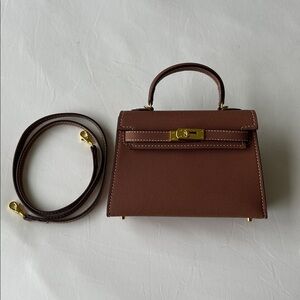 Lily & Bean Brown Top-Handle Mini Bag
